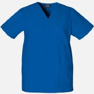 Cherokee Workwear Scrubs Unisex V Neck Top 4876 ROYW Royal Blue